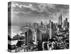 East River Waterfront and Manhattan, 1931-null-Stretched Canvas