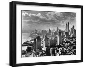 East River Waterfront and Manhattan, 1931-null-Framed Premium Photographic Print