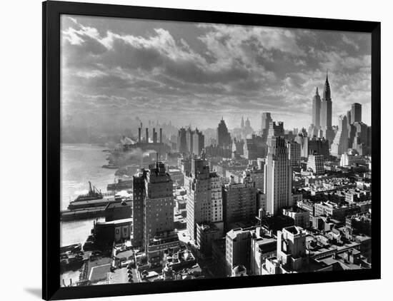 East River Waterfront and Manhattan, 1931-null-Framed Photographic Print