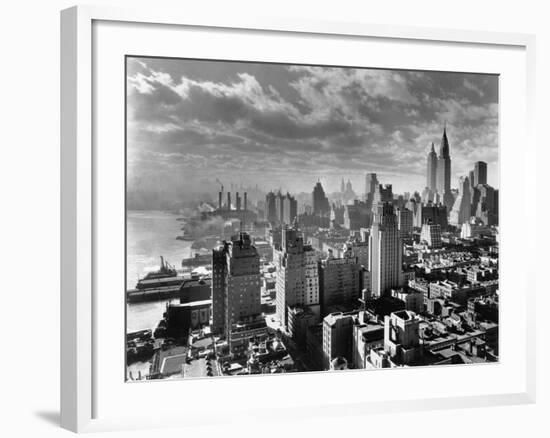 East River Waterfront and Manhattan, 1931-null-Framed Photographic Print