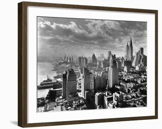 East River Waterfront and Manhattan, 1931-null-Framed Photographic Print