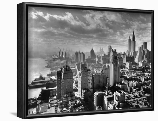 East River Waterfront and Manhattan, 1931-null-Framed Photographic Print