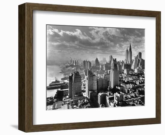 East River Waterfront and Manhattan, 1931-null-Framed Photographic Print