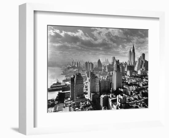 East River Waterfront and Manhattan, 1931-null-Framed Photographic Print