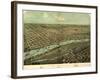 East Saginaw, Michigan - Panoramic Map-Lantern Press-Framed Art Print