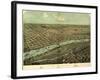 East Saginaw, Michigan - Panoramic Map-Lantern Press-Framed Art Print