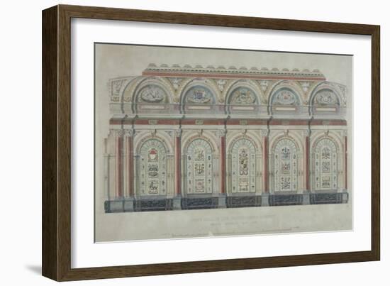 East Side View of the Livery Hall of the Clothworkers' Company, City of London, 1860-null-Framed Giclee Print