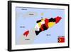 East Timor Map-tony4urban-Framed Art Print