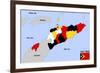 East Timor Map-tony4urban-Framed Art Print