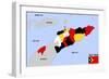 East Timor Map-tony4urban-Framed Art Print