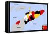 East Timor Map-tony4urban-Framed Stretched Canvas
