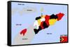East Timor Map-tony4urban-Framed Stretched Canvas