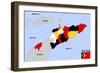 East Timor Map-tony4urban-Framed Premium Giclee Print