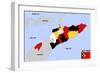 East Timor Map-tony4urban-Framed Premium Giclee Print