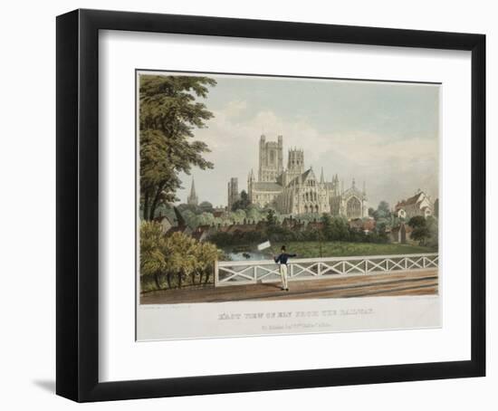 East View of Ely from the Railway-null-Framed Art Print