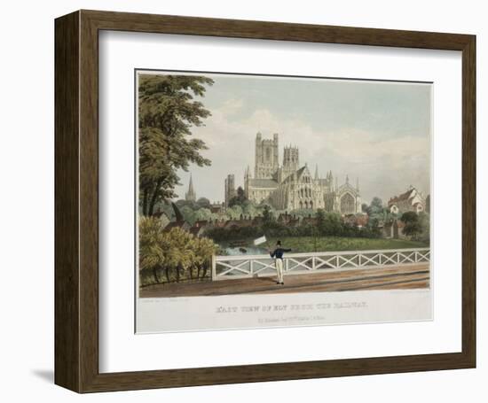 East View of Ely from the Railway-null-Framed Art Print