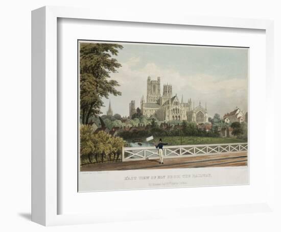 East View of Ely from the Railway-null-Framed Art Print
