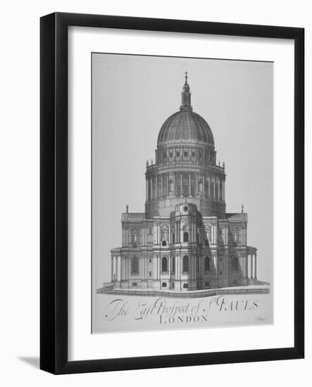 East View of St Paul's Cathedral, City of London, 1720-null-Framed Giclee Print