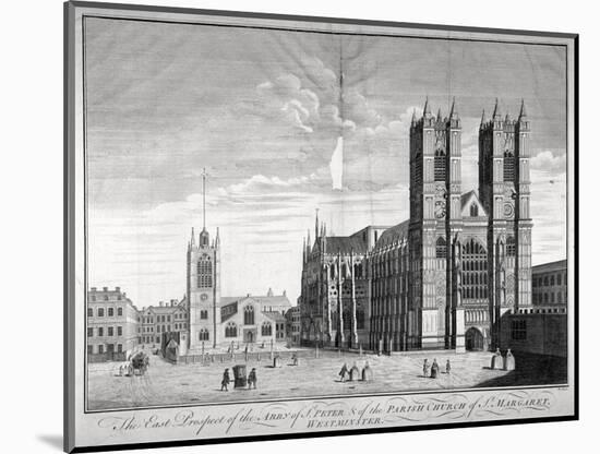 East View of Westminster Abbey and St Margaret's Church, London, C1720-Benjamin Cole-Mounted Giclee Print