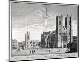 East View of Westminster Abbey and St Margaret's Church, London, C1720-Benjamin Cole-Mounted Giclee Print