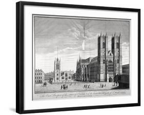 East View of Westminster Abbey and St Margaret's Church, London, C1720-Benjamin Cole-Framed Giclee Print