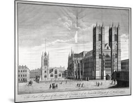 East View of Westminster Abbey and St Margaret's Church, London, C1720-Benjamin Cole-Mounted Giclee Print