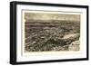 East Walpole, Massachusetts - Panoramic Map-Lantern Press-Framed Art Print