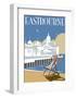 Eastbourne - Dave Thompson Contemporary Travel Print-Dave Thompson-Framed Art Print