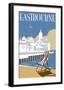 Eastbourne - Dave Thompson Contemporary Travel Print-Dave Thompson-Framed Giclee Print