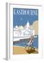 Eastbourne - Dave Thompson Contemporary Travel Print-Dave Thompson-Framed Giclee Print