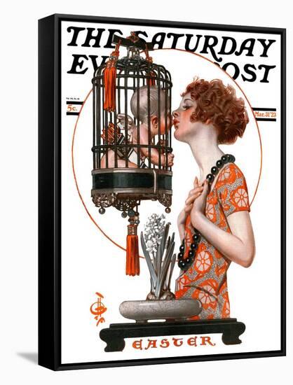 "Easter, 1923," Saturday Evening Post Cover, March 31, 1923-Joseph Christian Leyendecker-Framed Stretched Canvas