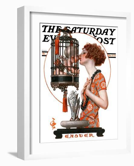 "Easter, 1923," Saturday Evening Post Cover, March 31, 1923-Joseph Christian Leyendecker-Framed Premium Giclee Print