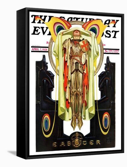 "Easter, 1928," Saturday Evening Post Cover, April 7, 1928-Joseph Christian Leyendecker-Framed Stretched Canvas