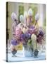 Easter Arrangement of Hyacinths Decorated with Eggs-Friedrich Strauss-Stretched Canvas
