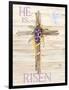 Easter Blessing Saying III with Cross v2-Kathleen Parr McKenna-Framed Art Print