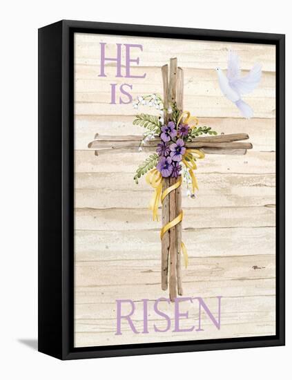 Easter Blessing Saying III with Cross v2-Kathleen Parr McKenna-Framed Stretched Canvas