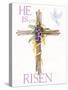 Easter Blessing Saying III with Cross-Kathleen Parr McKenna-Stretched Canvas