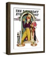 "Easter Bouquet," Saturday Evening Post Cover, April 20, 1935-Joseph Christian Leyendecker-Framed Premium Giclee Print