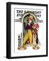 "Easter Bouquet," Saturday Evening Post Cover, April 20, 1935-Joseph Christian Leyendecker-Framed Premium Giclee Print