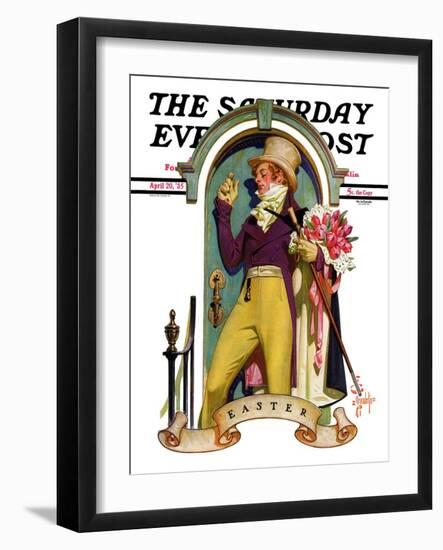 "Easter Bouquet," Saturday Evening Post Cover, April 20, 1935-Joseph Christian Leyendecker-Framed Premium Giclee Print