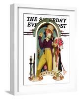 "Easter Bouquet," Saturday Evening Post Cover, April 20, 1935-Joseph Christian Leyendecker-Framed Giclee Print