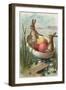 Easter - Bunnies in a Boat with Colored Eggs-Lantern Press-Framed Art Print