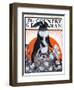 "Easter Bunny and Basket of Chicks," Country Gentleman Cover, April 4, 1925-Paul Bransom-Framed Giclee Print