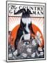 "Easter Bunny and Basket of Chicks," Country Gentleman Cover, April 4, 1925-Paul Bransom-Mounted Giclee Print