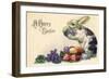 Easter Bunny Cradling Eggs, 1910-null-Framed Giclee Print