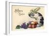 Easter Bunny Cradling Eggs, 1910-null-Framed Giclee Print