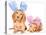 Easter Bunny Dachshunds Puppies-Hannamariah-Stretched Canvas