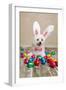 Easter Bunny Dog With Chocolate Easter Eggs-lovleah-Framed Photographic Print