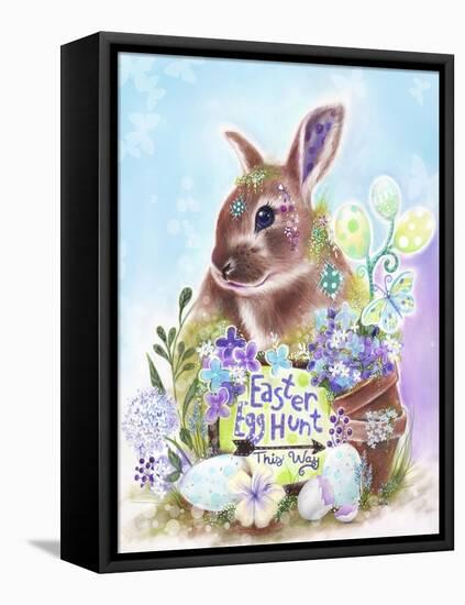 Easter Bunny Egg Hunt-Sheena Pike Art And Illustration-Framed Stretched Canvas