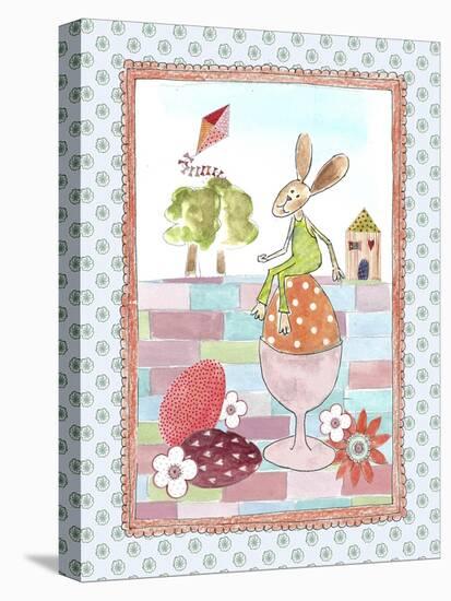 Easter Bunny on Egg-Effie Zafiropoulou-Stretched Canvas